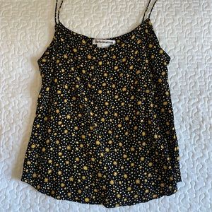 Black & yellow spaghetti strap Reformation top